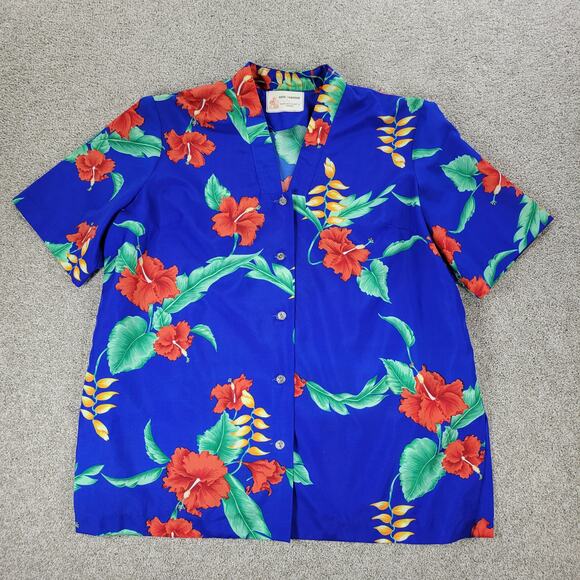 Vintage Royal Hawaiian Creations Shirt Womens L Floral Button Down Beach Summer - Picture 1 of 12